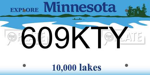609KTY Minnesota License Plate