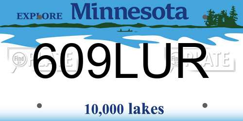609LUR Minnesota License Plate