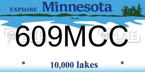 609MCC Minnesota License Plate