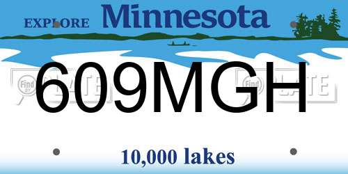 609MGH Minnesota License Plate