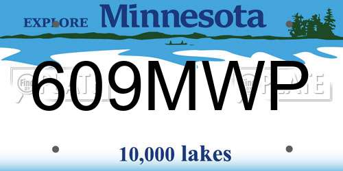 609MWP Minnesota License Plate