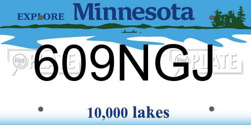 609NGJ Minnesota License Plate