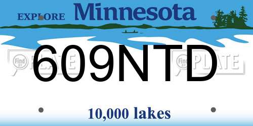609NTD Minnesota License Plate