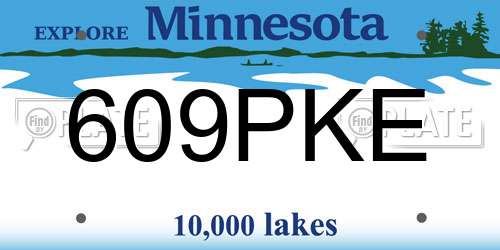 609PKE Minnesota License Plate