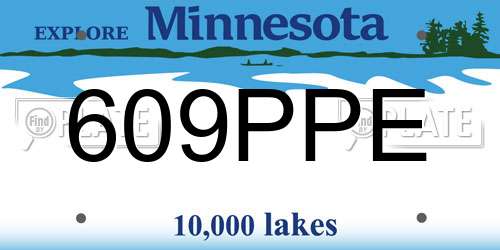 609PPE Minnesota License Plate