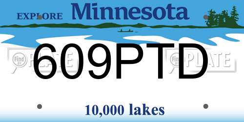609PTD Minnesota License Plate