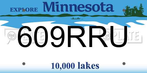 609RRU Minnesota License Plate