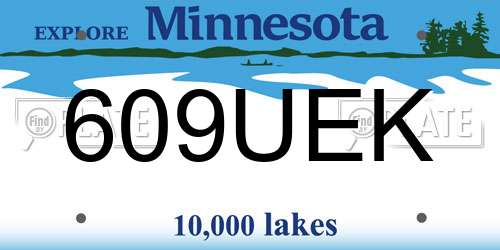 609UEK Minnesota License Plate