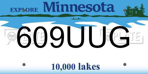 609UUG Minnesota License Plate