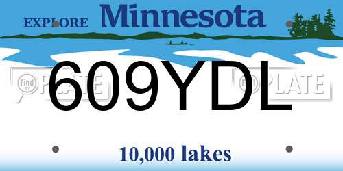 609YDL Minnesota License Plate