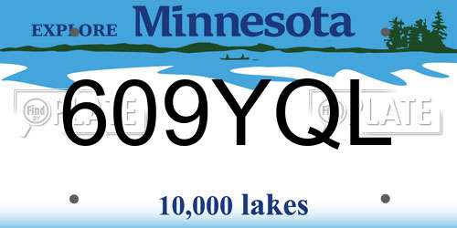 609YQL Minnesota License Plate