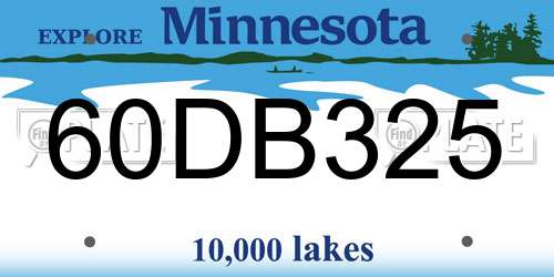 60DB325 Minnesota License Plate