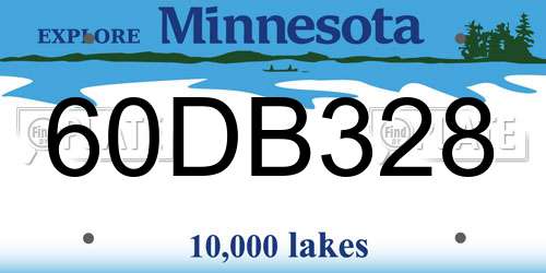 60DB328 Minnesota License Plate