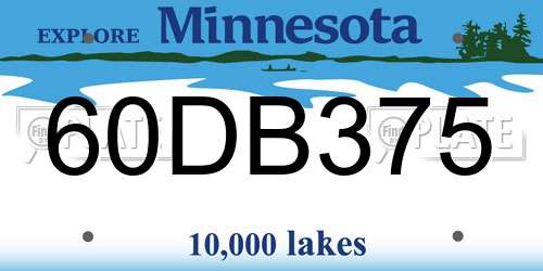 60DB375 Minnesota License Plate