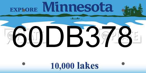 60DB378 Minnesota License Plate