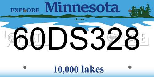 60DS328 Minnesota License Plate