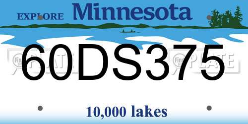 60DS375 Minnesota License Plate