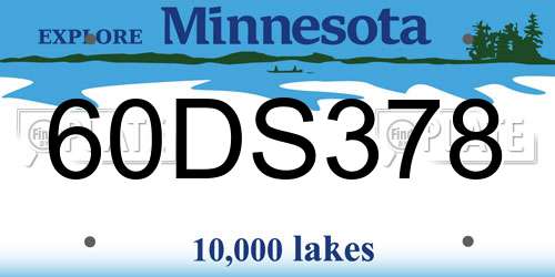 60DS378 Minnesota License Plate