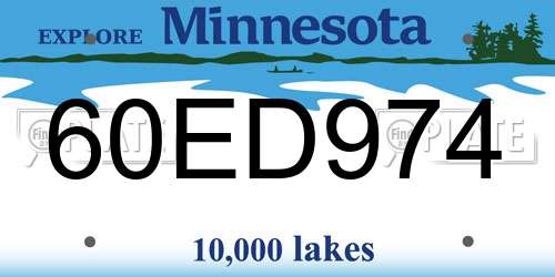 60ED974 Minnesota License Plate