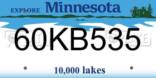 60KB535 Minnesota License Plate