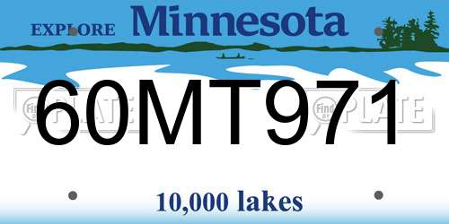 60MT971 Minnesota License Plate
