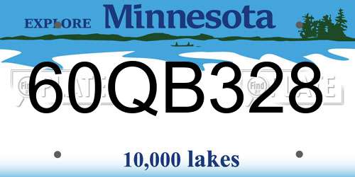60QB328 Minnesota License Plate
