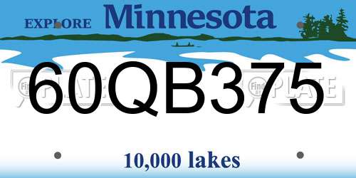 60QB375 Minnesota License Plate
