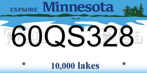 60QS328 Minnesota License Plate