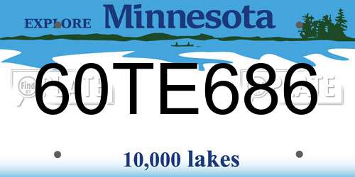60TE686 Minnesota License Plate