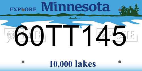 60TT145 Minnesota License Plate
