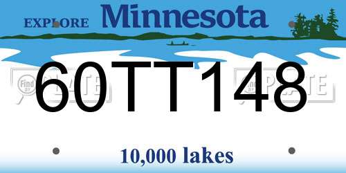 60TT148 Minnesota License Plate