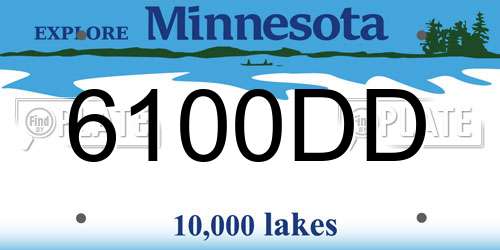 6100DD Minnesota License Plate