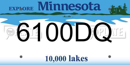 6100DQ Minnesota License Plate