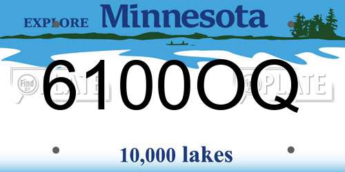 6100OQ Minnesota License Plate
