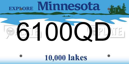 6100QD Minnesota License Plate