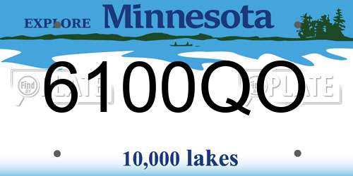 6100QO Minnesota License Plate