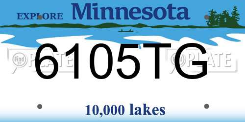6105TG Minnesota License Plate
