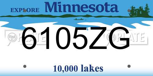 6105ZG Minnesota License Plate