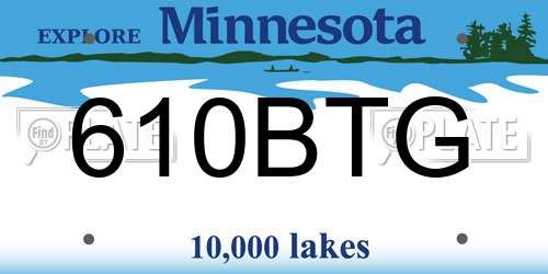 610BTG Minnesota License Plate