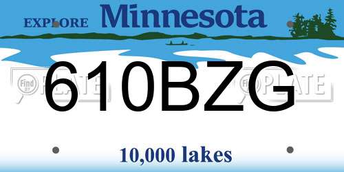 610BZG Minnesota License Plate