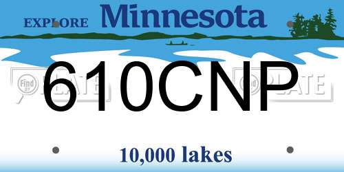 610CNP Minnesota License Plate