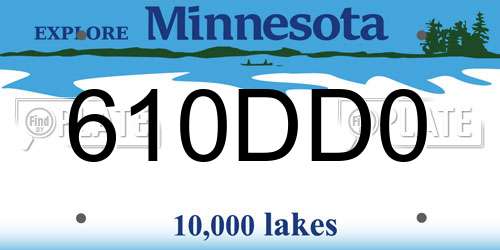 610DD0 Minnesota License Plate