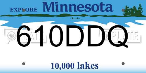 610DDQ Minnesota License Plate