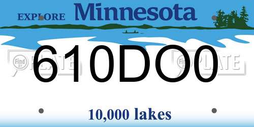 610DO0 Minnesota License Plate