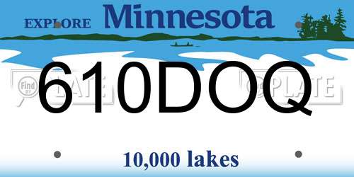 610DOQ Minnesota License Plate
