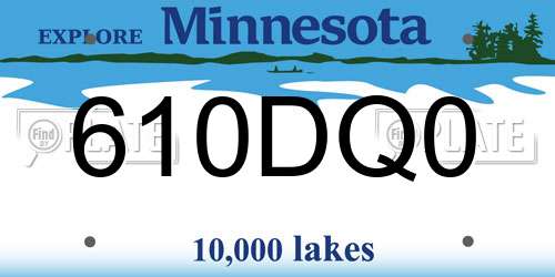 610DQ0 Minnesota License Plate