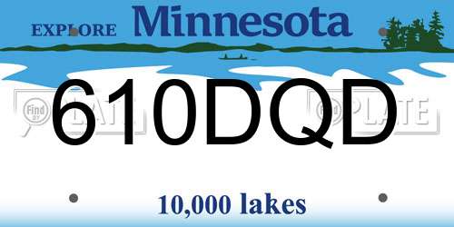 610DQD Minnesota License Plate