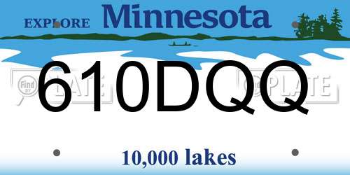 610DQQ Minnesota License Plate