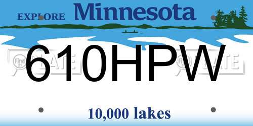 610HPW Minnesota License Plate