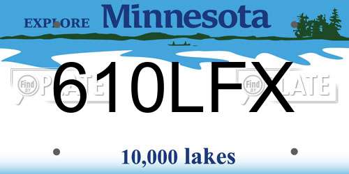 610LFX Minnesota License Plate